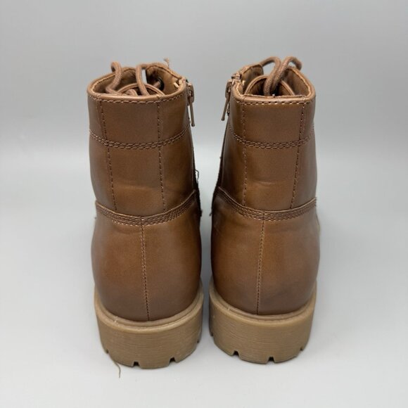 Frye And Co. Kip Flat Heel Lace Up Boots Men\'s US Size 11M Brown Vegan Leather